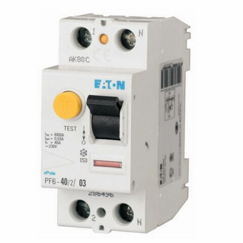 EATON 286498 ARTIK AKIM DEVRE KESİCİLER (AC TİPİ) 2X40A, 6KA, 300MA