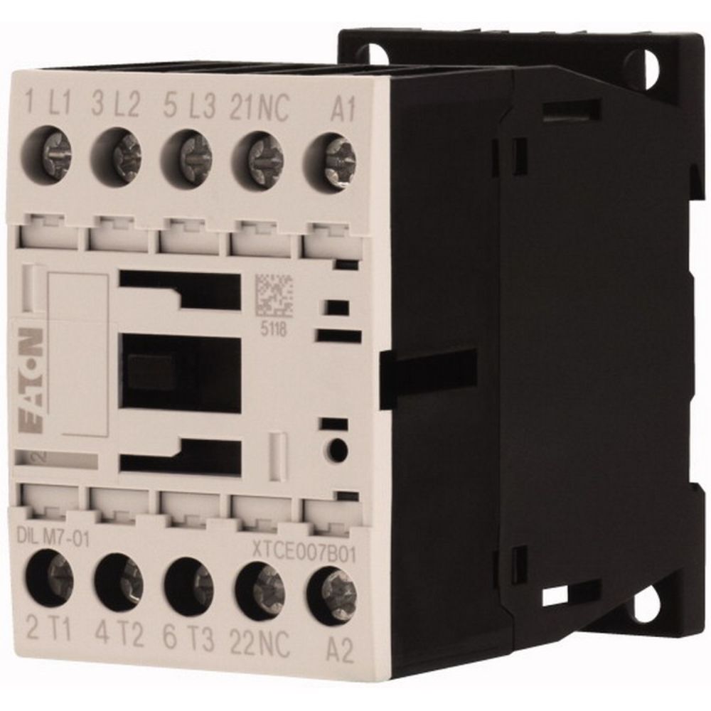 EATON DILM7-01(230V50HZ,240V60HZ) CONTACTOR,3KW/400V,AC-OPERATED