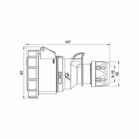 METE ENERJİ 5X16A. IP67 UZATMA PRİZİ-(VİDALI BAĞL.) 406406V
