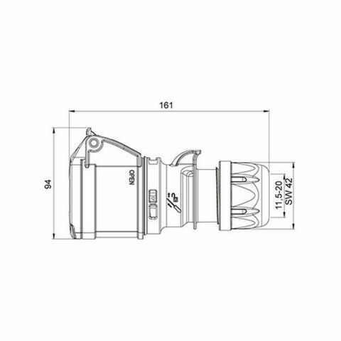 METE ENERJİ 3X32A. IP44 UZATMA PRİZİ 406407