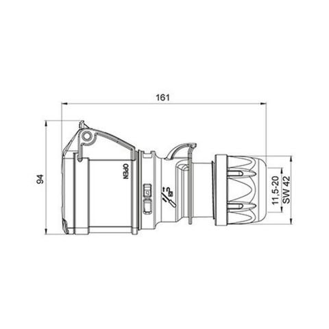 METE ENERJİ 4X32A. IP44 UZATMA PRİZİ 406409