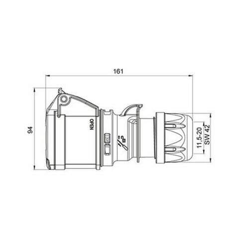 METE ENERJİ 4X32A. IP44 UZATMA PRİZİ-(VİDALI BAĞL.) 406409V