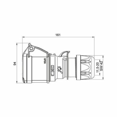 METE ENERJİ 4X32A. IP44 UZATMA PRİZİ-(VİDALI BAĞL.) 406409V