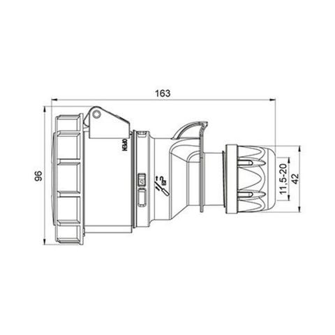 METE ENERJİ 4X32A. IP67 UZATMA PRİZİ-(VİDALI BAĞL.) 406410V