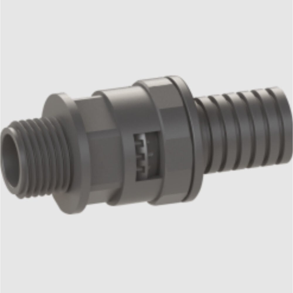 ORTAÇ PG9 DİŞ GEÇMELİ SPİRAL BORU RAKORU (POLYAMİD,GRİ) OR0270