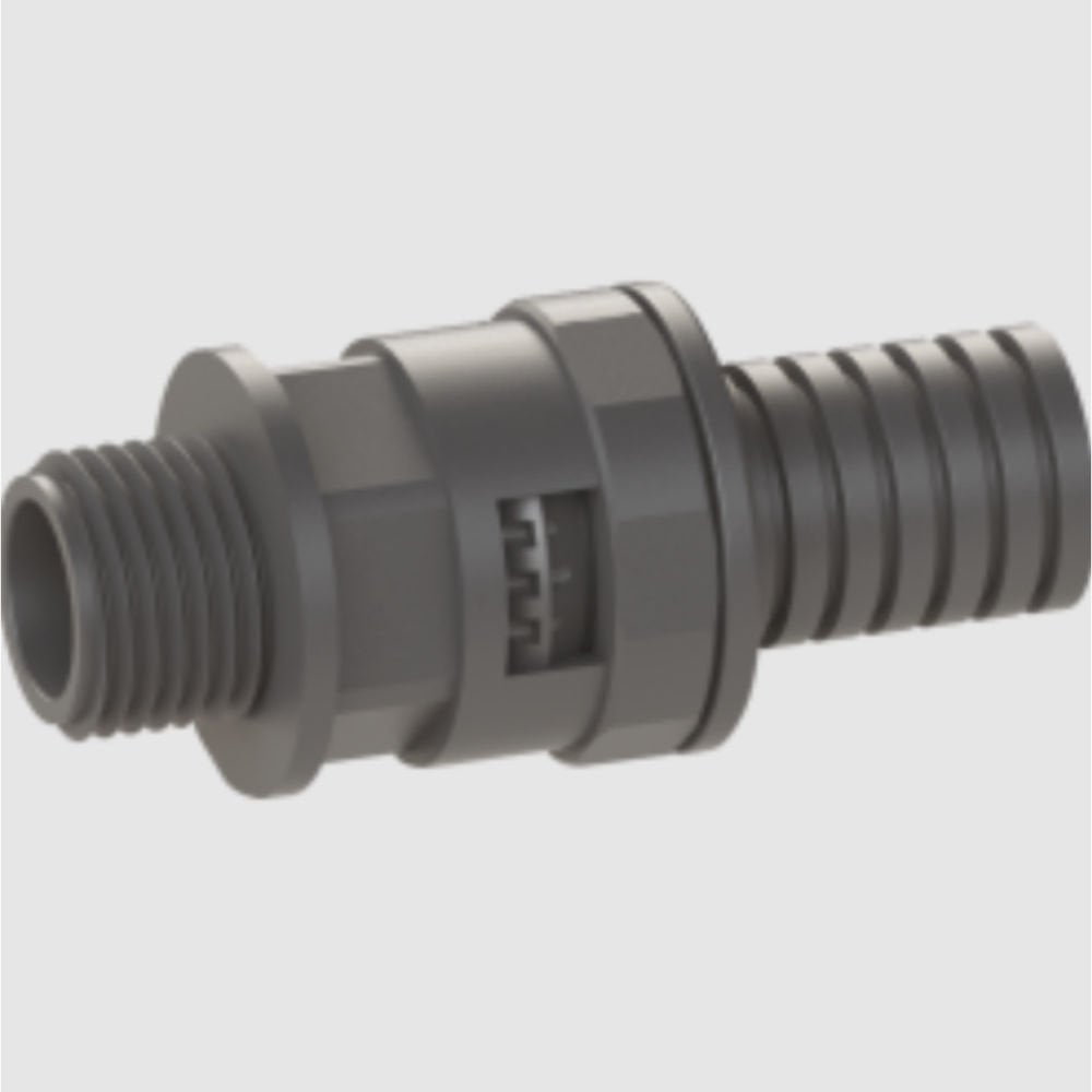 ORTAÇ PG9 DİŞ GEÇMELİ SPİRAL BORU RAKORU (POLYAMİD,GRİ) OR0270