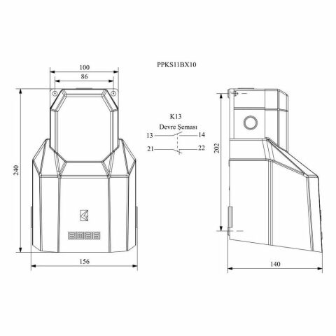 EMAS PPKS11BX10 PEDAL(1NA+1NK) AKS PL KORUMA KAPAKLI