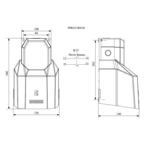 EMAS PPKS11BX10 PEDAL(1NA+1NK) AKS PL KORUMA KAPAKLI