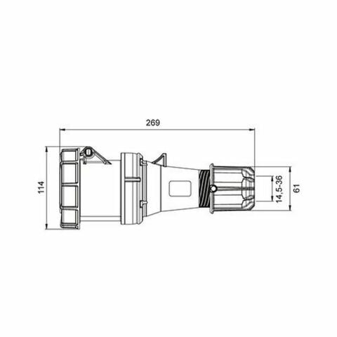 METE ENERJİ 4X63A. IP67 UZATMA PRİZİ 406416