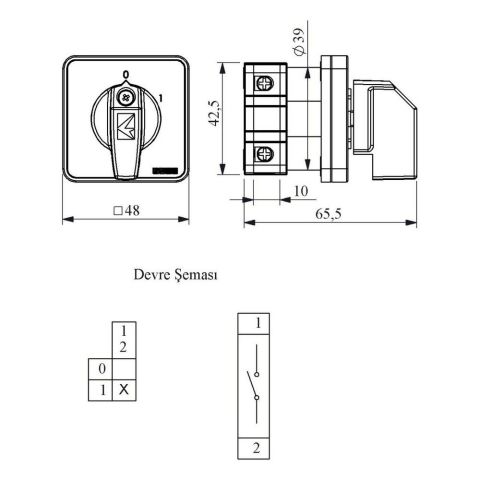 EMAS PSA010AK131S PAKO AÇ-KAPA 10 A 1 FAZ (0-1) 60 DERECE