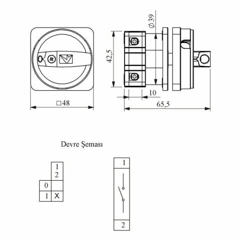 EMAS PSA010AK141E PAKO EMNİYET AÇ-KAPA 10 A 1 FAZ (0-1) 90 DEREC