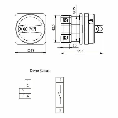 EMAS PSA016AK141E PAKO EMNİYET AÇ-KAPA 16 A 1 FAZ (0-1) 90 DEREC