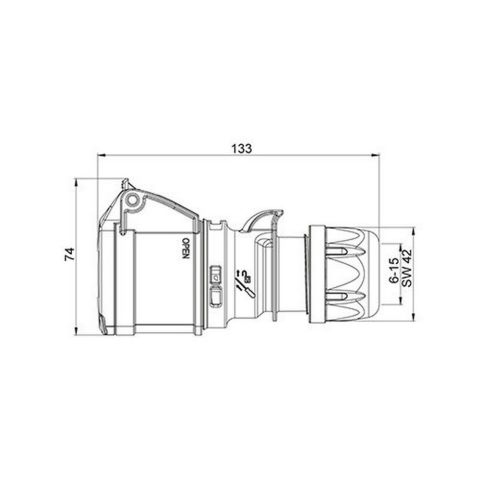 METE ENERJİ 3X16A. IP44 UZATMA PRİZİ 110V.4H VİDALI BAĞLI 406421V