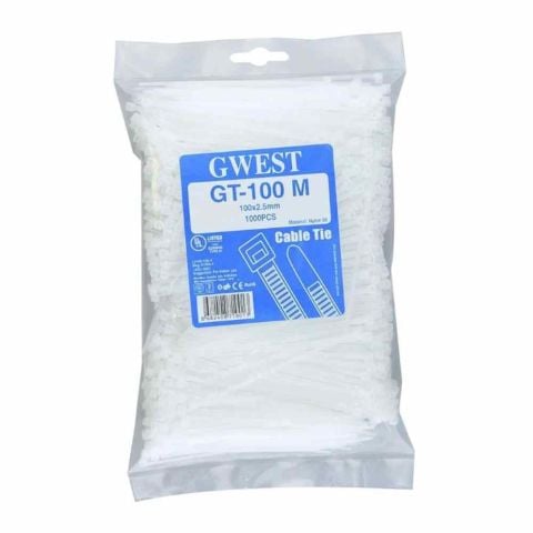 GWEST GT 100 M (1000 ADET) 100X2.5MM BEYAZ KABLO BAĞI