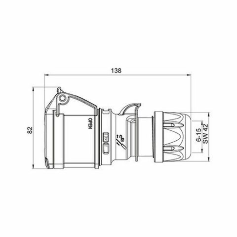 METE ENERJİ 4X16A. IP44 UZATMA PRİZİ 110V.4H  VİDALI BAĞLI 406423V