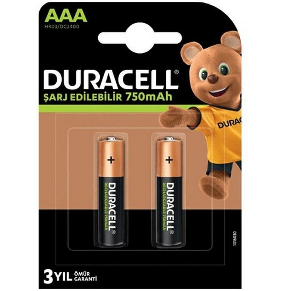 DURACELL ŞARJLI KALEMPİL 2Lİ 750MAH 1,2V