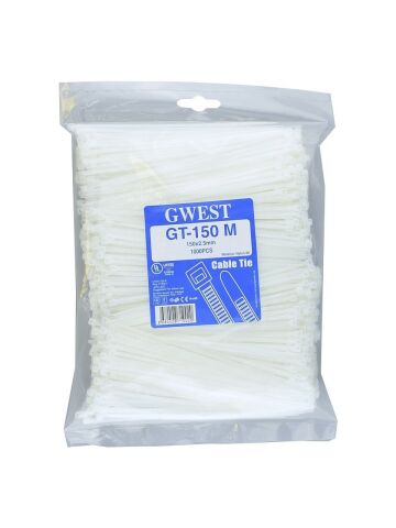 GWEST GT 150 M (1000 ADET) 150X2.5MM BEYAZ KABLO BAĞI
