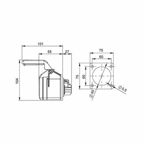 METE ENERJİ 4X16A. IP44 MAKİNE PRİZİ -DÜZ- 406506