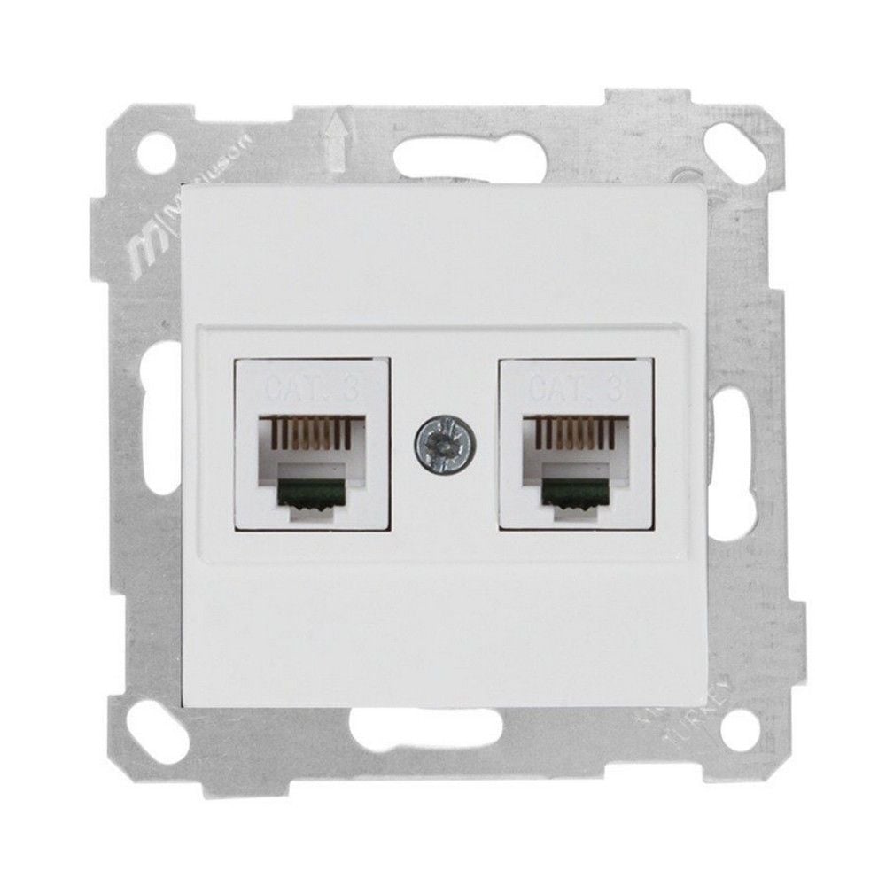 MUTLUSAN RİTA MEK TUŞ TELEFON PRİZİ 2XRJ12 BEYAZ