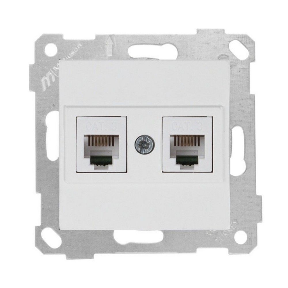 MUTLUSAN RİTA MEK TUŞ TELEFON PRİZİ 2XRJ12 BEYAZ