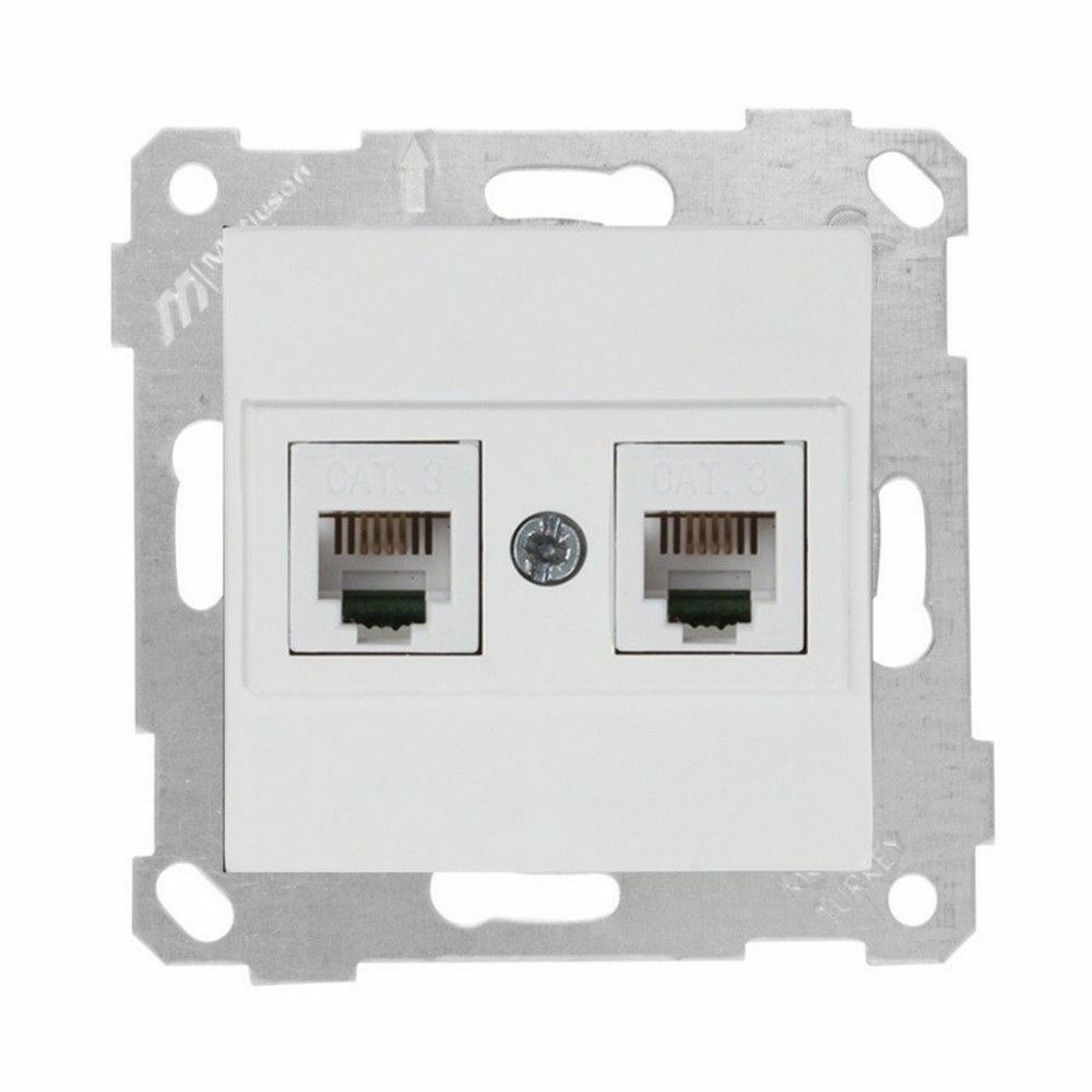 MUTLUSAN RİTA MEK TUŞ TELEFON PRİZİ 2XRJ12 BEYAZ