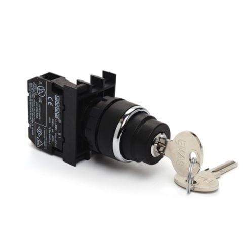 EMAS EMAS B100AC20 SİYAH ANAHTARLI KALICI 1 NA KUMANDA BUTONU