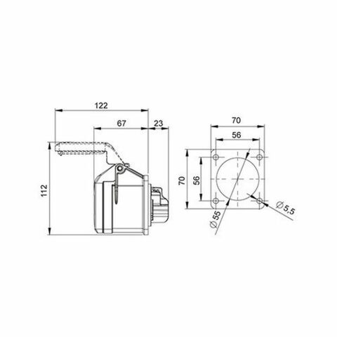 METE ENERJİ 3X32A. IP44 MAKİNE PRİZİ -DÜZ-(VİDALI BAĞL.) 406514V