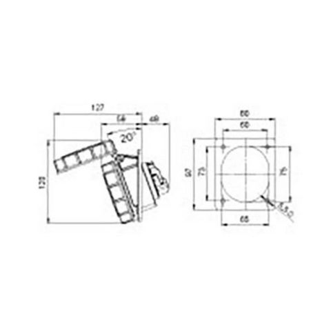 METE ENERJİ 3X32A. IP67 MAKİNE PRİZİ -EĞİK-(VİDALI BAĞL.) 406515V