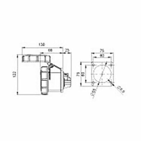 METE ENERJİ 4X32A. IP67 MAKİNE PRİZİ -DÜZ-(VİDALI BAĞL.) 406520V