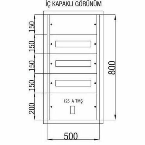 ÇETİNKAYA 50X80X14 60 AD. SİGORTA + 125 A KOMPAK + KLEMENS YERİ MEVCUT