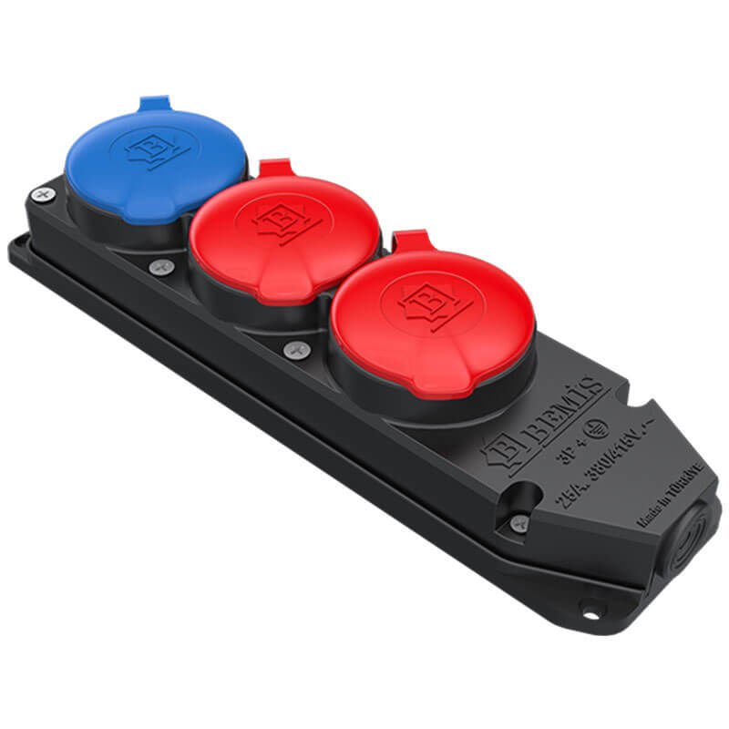 BYES ÜÇLÜ GRUP PRİZ (2TRİ+1MONO) KAUÇUK PLASTİK-BYES