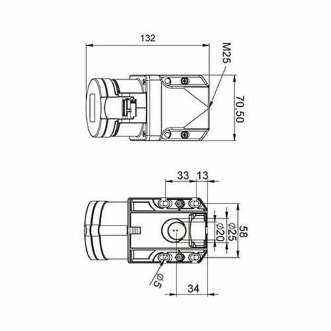 METE ENERJİ 3X16A. IP44 DUVAR PRİZİ -EĞİK GÖVDELİ- 406602