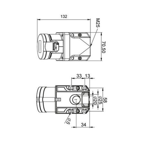 METE ENERJİ 3X16A. IP44 DUVAR PRİZİ -EĞİK GÖVDELİ- 406602
