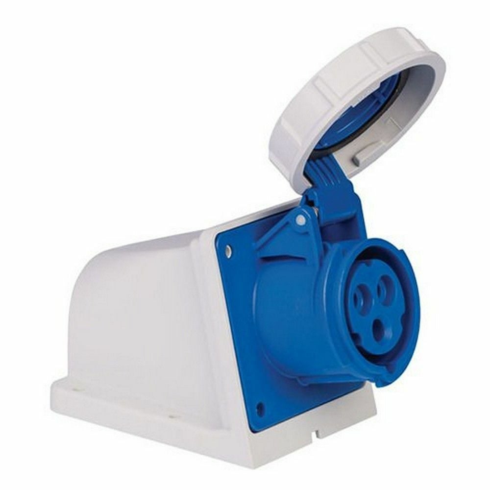 METE ENERJİ 3X16A. IP67 DUVAR PRİZİ -EĞİK GÖVDELİ-(VİDALI BAĞ) 406603V