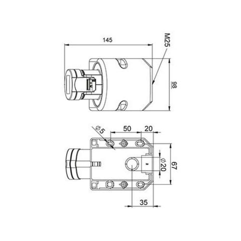 METE ENERJİ 4X16A. IP44 DUVAR PRİZİ -EĞİK GÖVDELİ- 406605