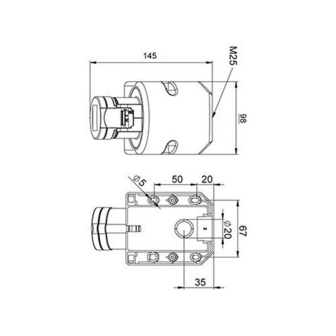 METE ENERJİ 4X16A. IP44 DUVAR PRİZİ -EĞİK GÖVDELİ- 406605