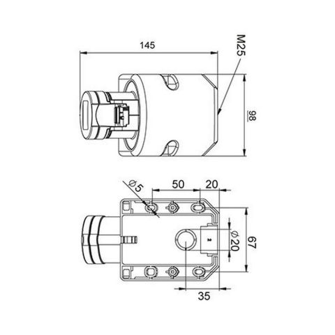 METE ENERJİ 4X16A. IP44 DUVAR PRİZİ-EĞİK GÖVDELİ VİDALI BAĞLI 406605V
