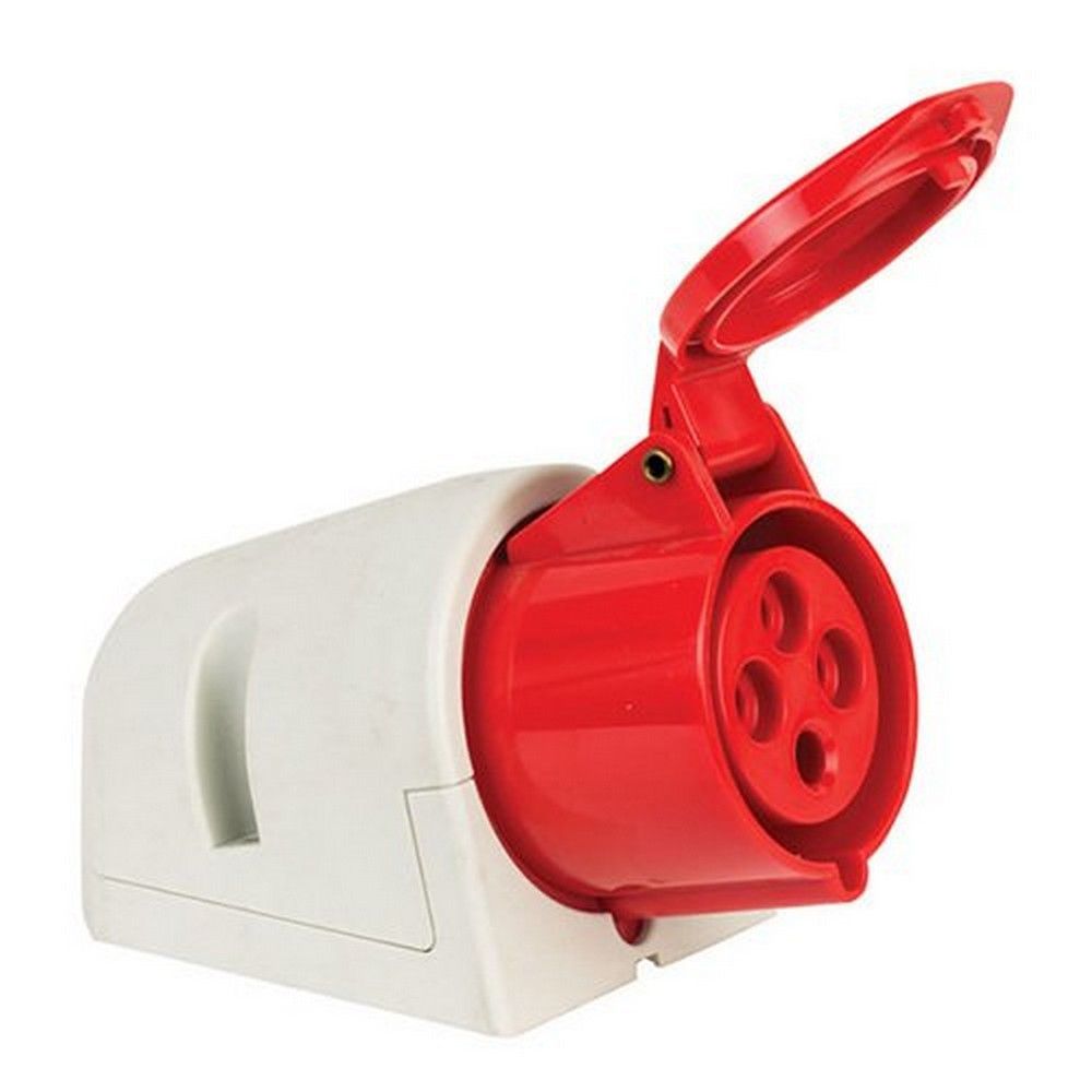 METE ENERJİ 4X32A. IP44 DUVAR PRİZİ -EĞİK GÖVDELİ-(VİDALI BAĞ) 406614V