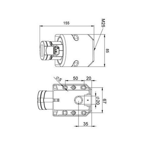 METE ENERJİ 4X32A. IP44 DUVAR PRİZİ -EĞİK GÖVDELİ-(VİDALI BAĞ) 406614V