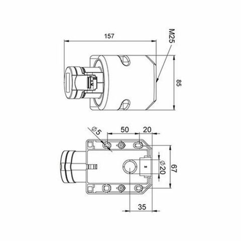 METE ENERJİ 5X32A. IP44 DUV.PRİZİ -EĞİK GÖV.LI-(VİDALI BAĞLI) 406616V