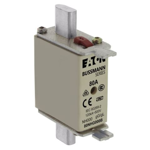 EATON 80NHG000B NH SİGORTA 00(000)-BOY, GG/GL, 500V, 120KA - 80 A