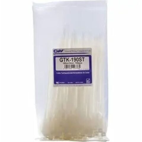 GWEST GTK 190STC 190X4.8MM (100 ADET) ETİKETLİ BEYAZ KABLO BAĞI