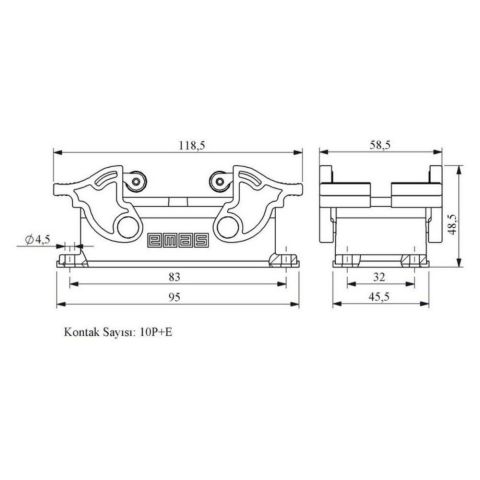 EMAS EBM10FM44 10 KONTAKLI MAK.FİŞİ ALT.GİRİŞ DÖRT MAN.MAKARA