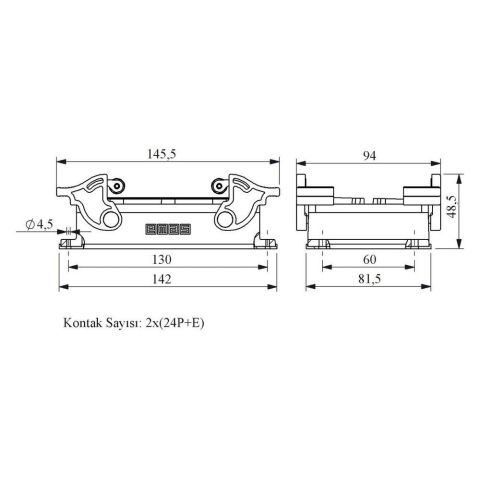 EMAS EBM48PM44 48 KONTAKLI MAKİNA PRİZİ ALT.GİR.DÖRT MAND.MAKARA