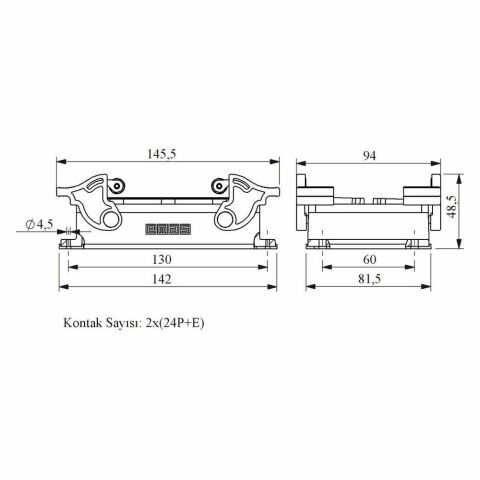 EMAS EBM48PM44 48 KONTAKLI MAKİNA PRİZİ ALT.GİR.DÖRT MAND.MAKARA