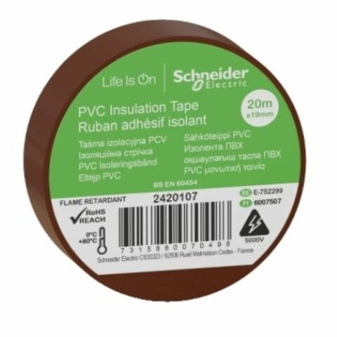 SCHNEIDER 2420107 19MMX20MT KAHVERENGİ PVC İZOLE ELEKTRİK BANDI