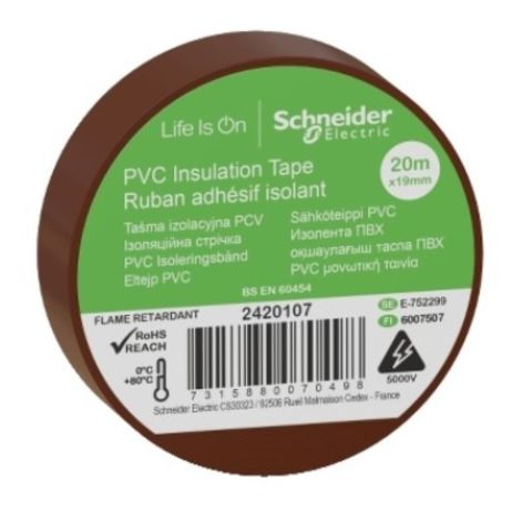 SCHNEIDER 2420107 19MMX20MT KAHVERENGİ PVC İZOLE ELEKTRİK BANDI