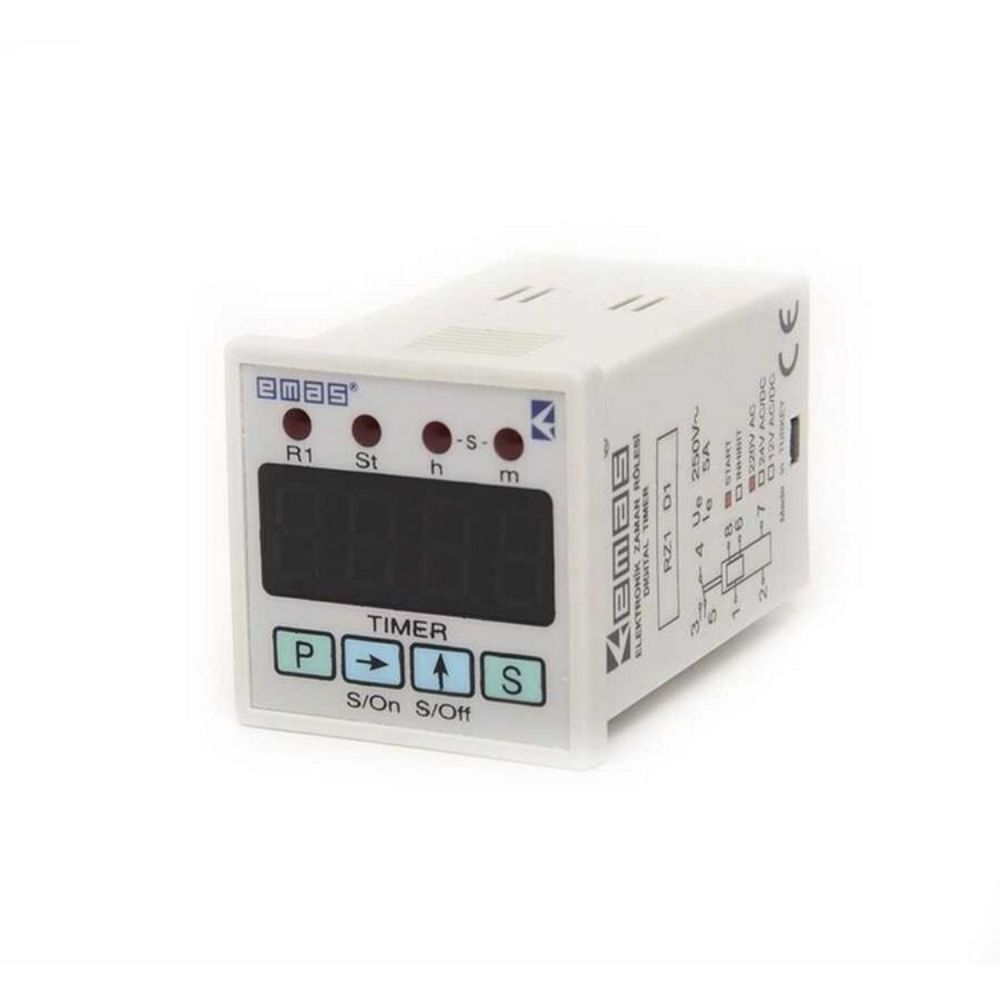 EMAS RZ1D1S-5 ZAMAN RÖLESİ DİGİTAL 220 VAC STARTLI