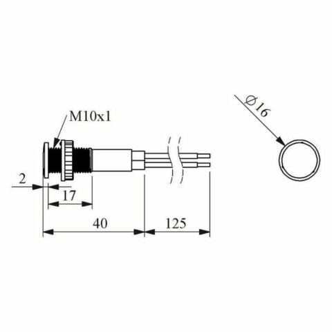 EMAS S100LB2 SİNYAL LEDLİ 10MM 24V NOR.BEY. 12.5 CM