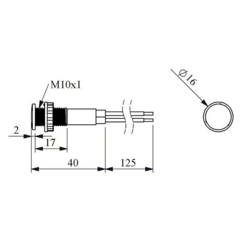 EMAS S100LK2 SİNYAL LEDLİ 10MM 24 V KIRMIZI 12.5 CM KABLO
